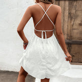 Kleid mit Spaghettiträgern, überkreuzten Trägern, Schnürung hinten und Ösen